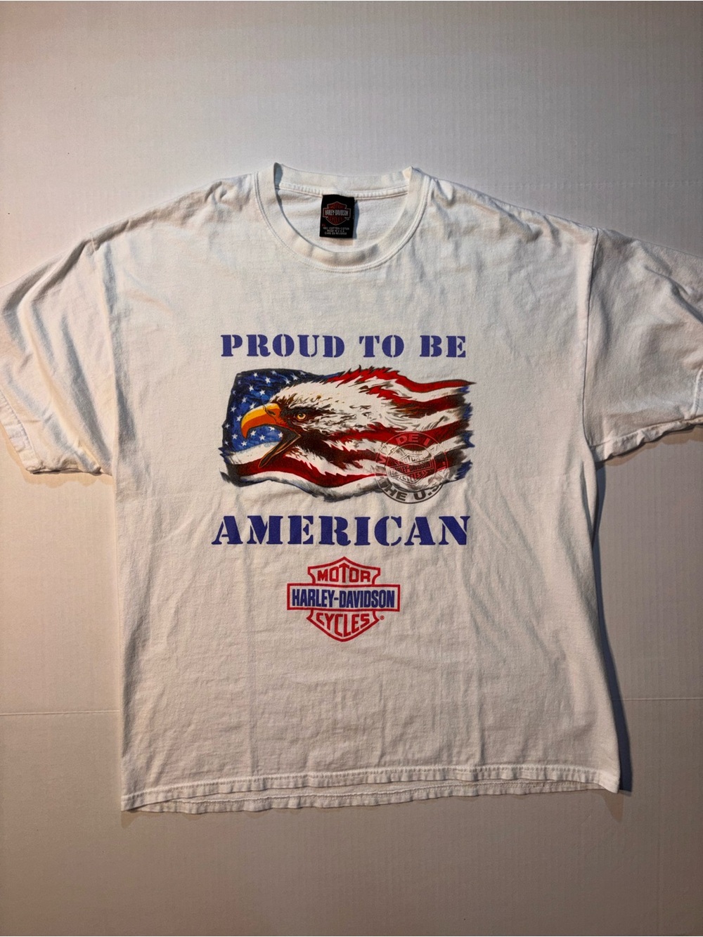 Vtg Harley Davidson Motorcycle Biker American Eagle Flag Atlanta Georgia 90’s XL